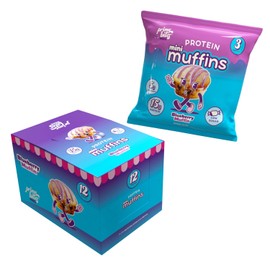 Alpha Prime Supplements Prime Bites Minis | Protein Mini Muffins from Alpha Prime Supplements | High Protein, Collagen Fortified Low Sugar Treat | Delicious Snack | 12 Packs per Box - Blueberry