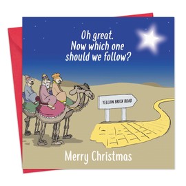 Twizler Funny Christmas card with 3 Wise Men Confusion - Merry Christmas Card – Humour Christmas Card –Xmas Card – Happy Christmas Card – Womens Christmas Card – Mens Xmas Card – Male Christmas Card
