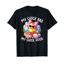 My Chick Bad My Chick Hood Funny Chicken Easter Day Retro T-Shirt