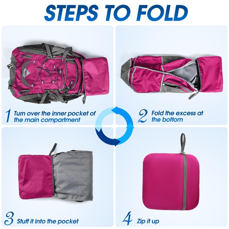 40L Packable Backpack Waterproof Hiking Backpacks Lightweight Outdoor Sport Travel