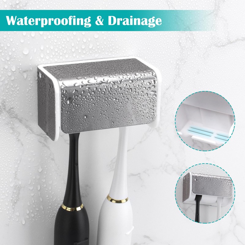PARKMANI 2 PCS Toothbrush Holders Wall Mounted with Cover, Electric