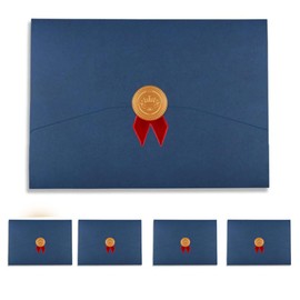 5Pcs A4 Certificate Holders Envelope Certificate Papers A4 Achievement Award Holders Tri-Fold Paper Certificate Professional Certificate Sleeves Graduation Diploma Cover Degree Certificate Holders