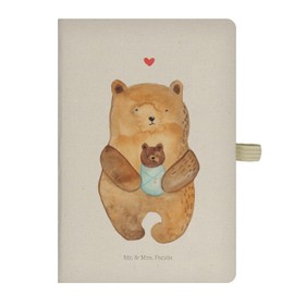 Mr. & Mrs. Panda Address Book Notebook A5 Cotton Notebook Bear with Baby Transparent