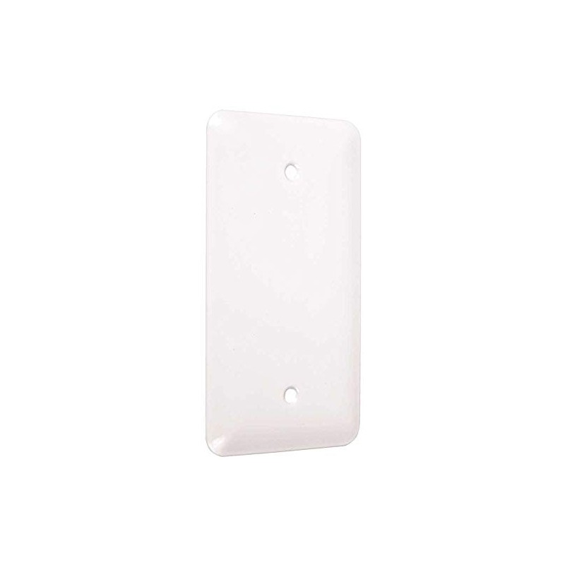 TayMac WRW-B 1-Gang White Smooth Metal Princess Blank Wall Plate