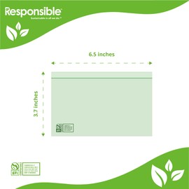 Responsible Products Certified Compostable SNACK Resealable Zip Bag, Extra Strength Food Bags, Plant-Based Freezer-Safe (40 Pack)