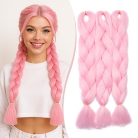 SEGO Pro Braiding Hair Extensions 24 Inch Synthetic Jumbo Box Braid Hair for Crochet Twist Braids for Women Pack of 3 (Ash Blonde)