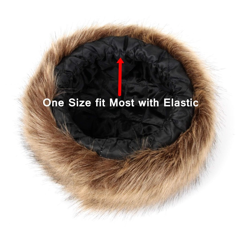 soul young Women's Leopard Faux Fur Hat with Fleece and