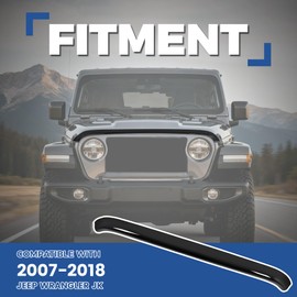 HECASA Hood Shield Compatible with 2007-2018 Jeep Wrangler JK PC Plastic Hood Bug Deflector Hood Protector Protection Smoke