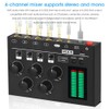 Aswalling MX5 Ultra Low Noise 4-Channel Stereo Audio Mixer Mini