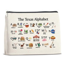 Nurawo Texas State Makeup Bag Cosmetic Bags for Women Texas Travel Souvenirs Gifts Makeup Pouch With Zipper Organizer Bag