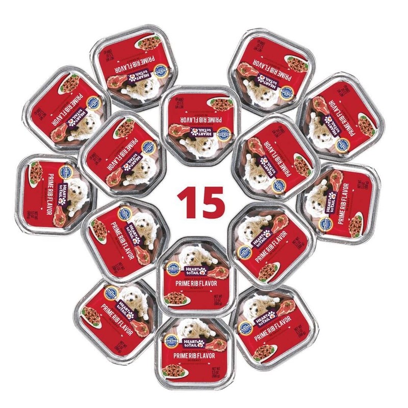 HEART TO TAIL 15 Trays Wet Dog Food 3.5 OZ