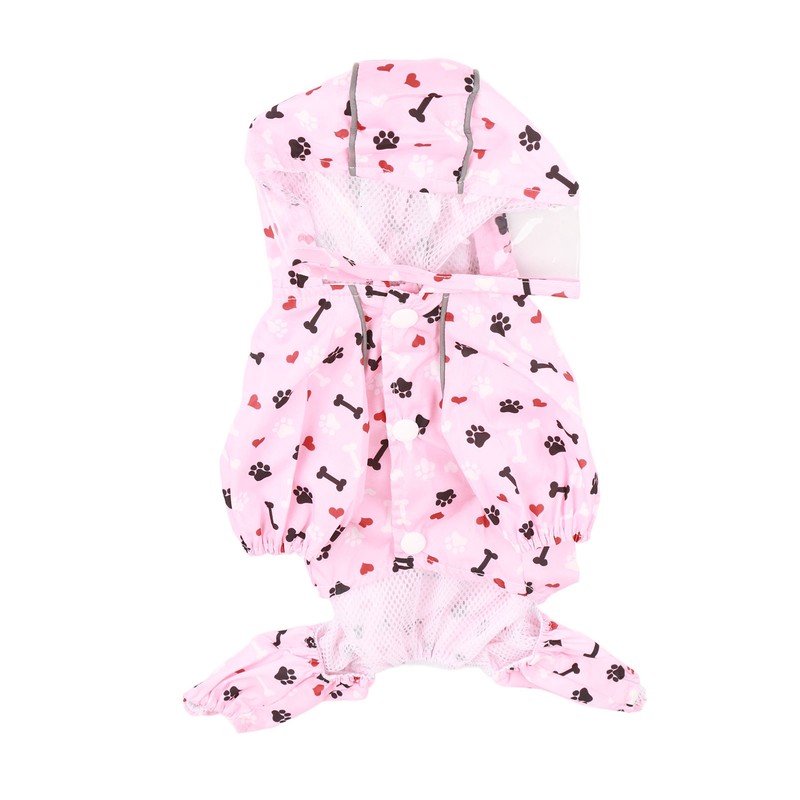 Reflective Puppy Raincoat Jacket Waterproof Breathable Cute Pattern Pet Dog