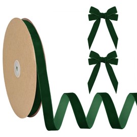 BVIEAKD Dark Green Velvet Ribbon 5/8 inch velvet ribbon for gift wrapping weddings hair bow ribbons headbands bouquets-25 yards
