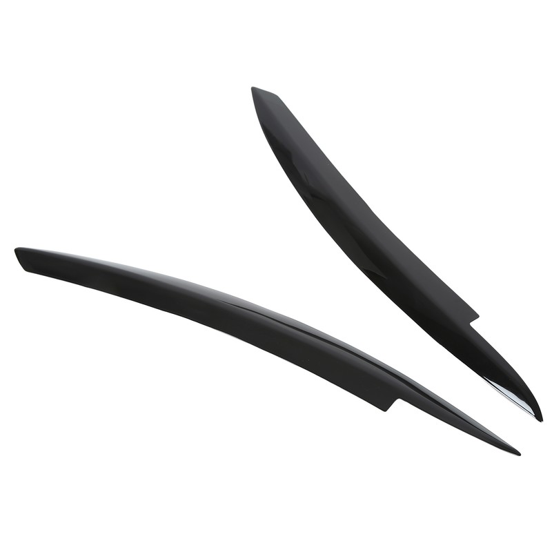 Pair Car Headlight Eyebrows Left Right Glossy Black Modification Replacement