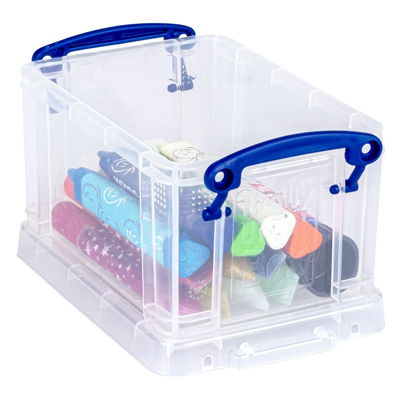 Really Useful Box 0.7 Litre Plastic Storage Box Clear (Pack