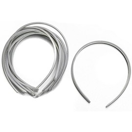 10 x Plain Headbands School Girls Small Hair Accessories Uniform Alice Band (Silver)