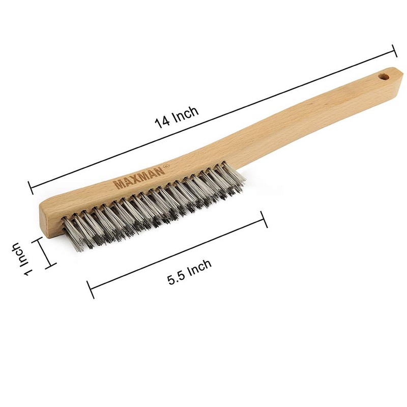MAXMAN Wire Brush, Heavy Duty Stainless Steel Wire Brushes for