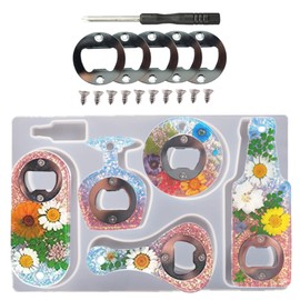 Bottle Opener Resin Molds Kit, Beer Opener Silicone Molds for Epoxy, Resin Jewelry Casting Molds, DIY Crafts Making for Best Gifts.
