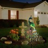 CBAXEAXM Solar Peacock Garden Stake Lights Outdoor, Waterproof Metal Glass