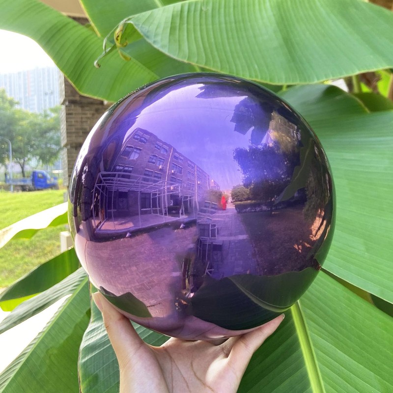 Premium Stainless Steel Gazing Globe Mirror Ball - Brilliant Purple