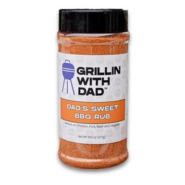 Grillin With Dad Sweet BBQ Rub - Great Tasting Sweet BBQ Seasonings - Contains Honey Powder - Best Rub For Ribs, Pulled Pork and BBQ - Gluten Free