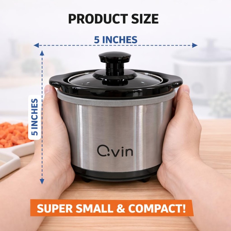 Mini Slow Cooker 0.65qt(20oz) warmer, fondue pot set,chocolate melting pot