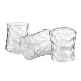 Aspen Creative 23530-63-3, Clear Hammered Glass Shade for Lighting Fixture/Vanity Light/Wall Light/Pendant, Size: 4-1/2" D x 5-3/8" H, 3 Pack