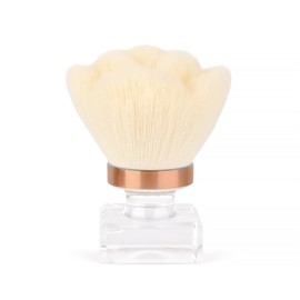 KADS Nail Dust Brush Makeup Brush Flower Shape Crystal Base Nail Cleaning Brush Manicure Pedciure Brush Tool (White Flower Shape)