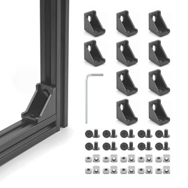 Bikykose 2020 T-Slot Aluminum Extrusion Profile Accessories - 20 Corner Bracket-10pcs-Black