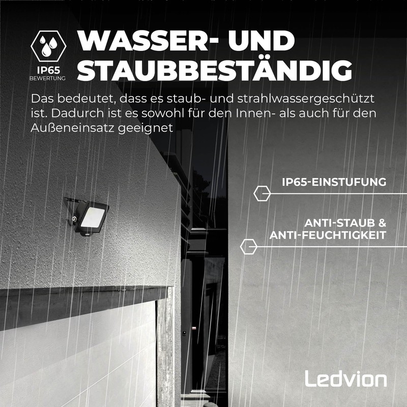 Ledvion LED Spotlight with 0.5 m Cable, 50 Watt Osram
