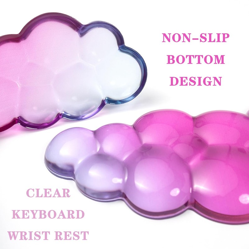 Ergonomic Cloud Silicone Gel Keyboard and Mouse Wrist Rest Set