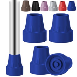 4 Pack Replacement Rubber Cane Tips 3/4” Heavy Duty Rubber Crutch Tips Non Slip Walker Tips for Walkers Commodes Shower Chairs Canes Leg (Blue)
