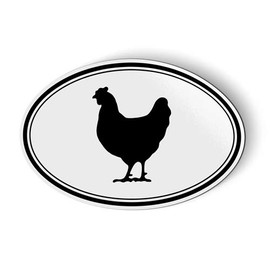 Chicken Hen Oval - Magnet for Car Fridge Locker - 3"