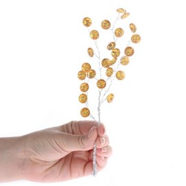 Factory Direct Craft Group of 4 Petite Gem Bead Sprays for Floral Arranging, Decorating and Embellishing (Gold)