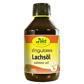 cdVet Naturprodukte Singulares Lachsöl 250 ml - Hund, Katze - Einzelfuttermittel - Zufuhr an Omega 3 Fettsäuren - Nährstoffe - Ergänzung zum Barfen - Wohlbefinden - rein natürliche Zutaten -