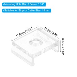 PATIKIL LED Strip Light Clips, 100 Pack Mounting Bracket Fixing Clips Plastic Clamp Holders with Screws for 15mm Neon RGB Light Cable Ribbon, Clear
