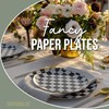 Trendables Checkered Paper Plates with Gold Rim | 200 Pcs