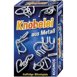 Kosmos KOSMOS 711221 Knobelei aus Metall, Knifflige Rätselspiele und spannende Knobeltricks, Mitbringspiel