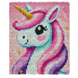 YOOTOM Unicorn Latch Hook Rug for DIY Knotting Kits, Cross Stitch Rug, Latch Hook Rug Kits, 52 x 38 cm