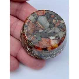 Polychrome Jasper Orgone Generator Energy Accumulator 7.83Hz/432Hz/528Hz/Advance Harmonics Many Beautiful Ingredients!! (Polychrome Jasper)