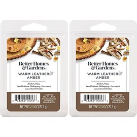 Better Homes and Gardens Scented Wax Cubes 2.5oz 2-Pack (Warm Leathered Amber)