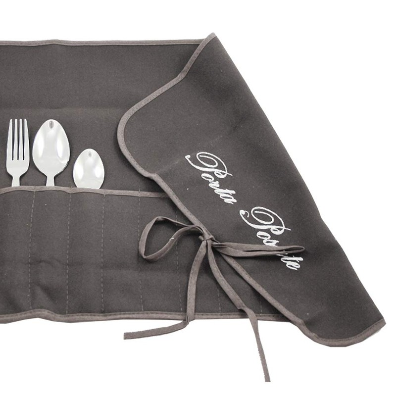 Magie di Casa Grey Fabric Cutlery Holder Unique