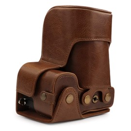 MegaGear MG1803 Ever Ready Genuine Leather Camera Case Compatible with Sony Alpha A6600 - Dark Brown
