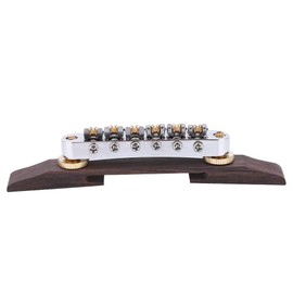 Guitar Bridge with Roller, Rosewood Base Bridge Roller Saddles for SG LP Type Jazz Guitar Musical Instrument Accessories