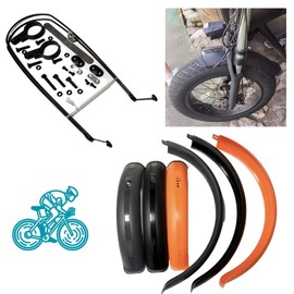Fat Bike Fenders Set Front Rear Mudguards for MTB Off-Road Cycling Fenders Kit Bike Wings Full Coverage (20~26 * 4 inch) (Black, 20inch)