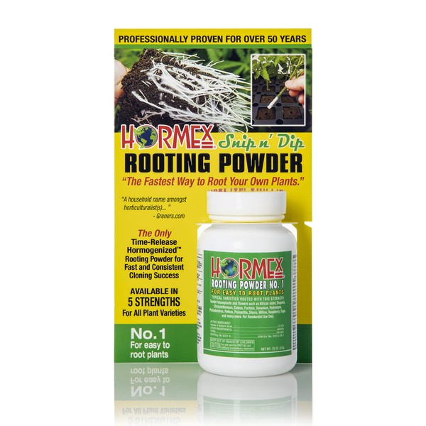 Hormex Rooting Hormone Powder #1 | for Easy to Root Plants | IBA Rooting Powder Compound for Strong and Healthy Roots