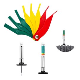 Tire Tread Depth Gauge Tool - Smart Color Coded Tire Tread Depth Gauge Set 2 Pack-Brake Lining Thickness Gauge 1 Pack -Automotive Ruler for Motorcycle, Bus, Car, Truck