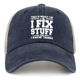 I Fix Stuff and I Know Things Hat Trucker Hat Women Vintage Mesh Hat for Summer
