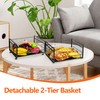 GlowSol 2-Tier Fruit Basket Bowl with 4 Banana Hangers, Vegetable