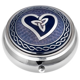 Pill Box in Celtic Trinity Heart Design. (Purple)